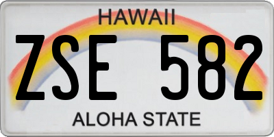 HI license plate ZSE582