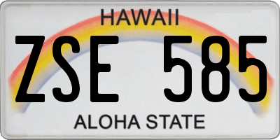 HI license plate ZSE585
