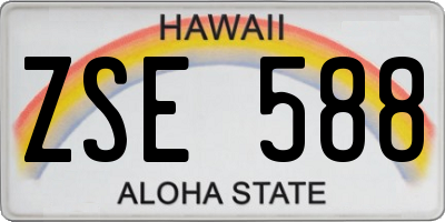 HI license plate ZSE588