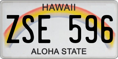 HI license plate ZSE596