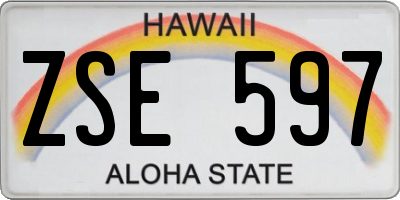 HI license plate ZSE597