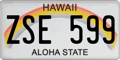 HI license plate ZSE599