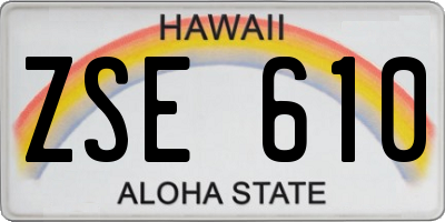 HI license plate ZSE610