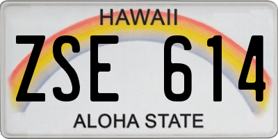HI license plate ZSE614