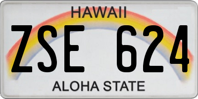 HI license plate ZSE624