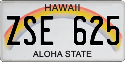 HI license plate ZSE625