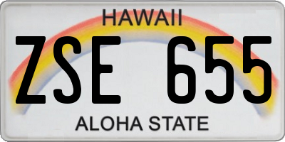 HI license plate ZSE655