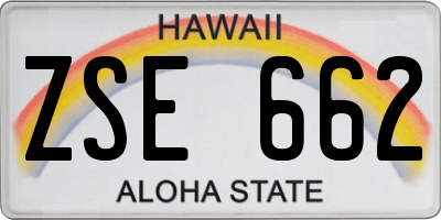 HI license plate ZSE662