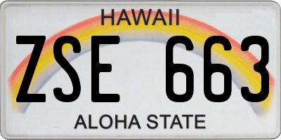 HI license plate ZSE663
