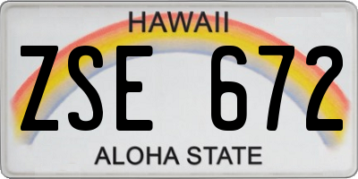 HI license plate ZSE672