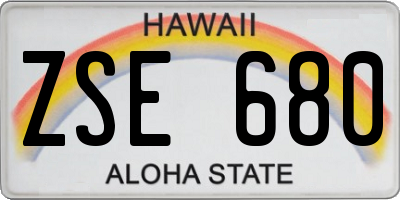 HI license plate ZSE680