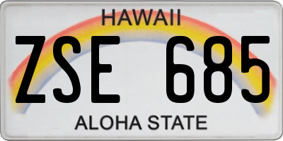 HI license plate ZSE685