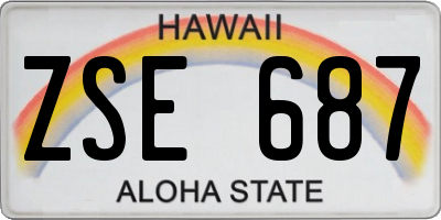 HI license plate ZSE687