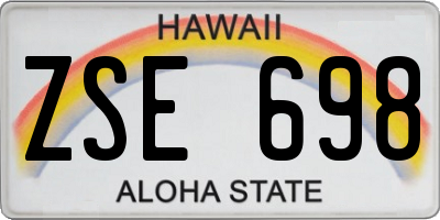 HI license plate ZSE698