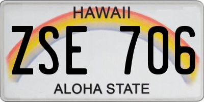 HI license plate ZSE706