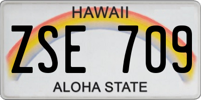HI license plate ZSE709
