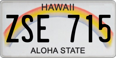 HI license plate ZSE715
