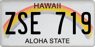 HI license plate ZSE719