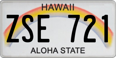 HI license plate ZSE721