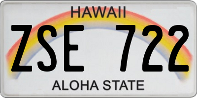 HI license plate ZSE722