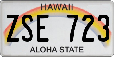 HI license plate ZSE723