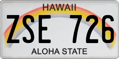 HI license plate ZSE726