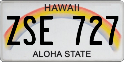 HI license plate ZSE727