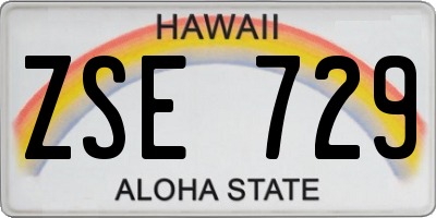 HI license plate ZSE729