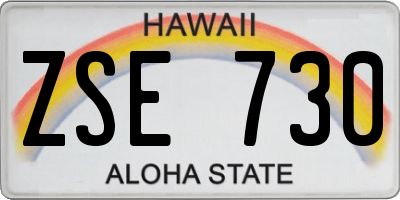 HI license plate ZSE730