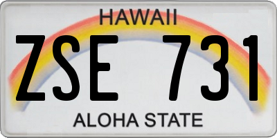 HI license plate ZSE731