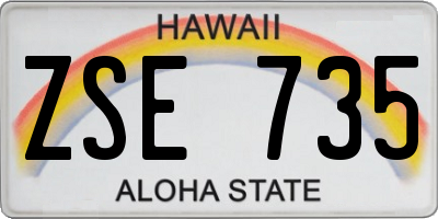 HI license plate ZSE735