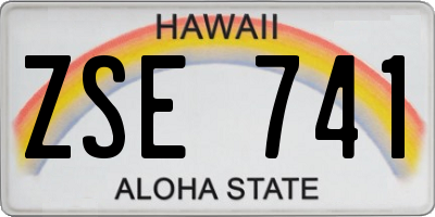 HI license plate ZSE741