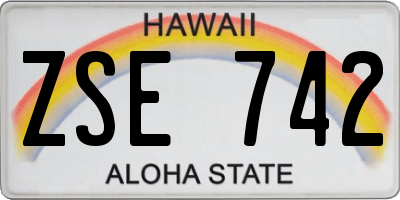 HI license plate ZSE742