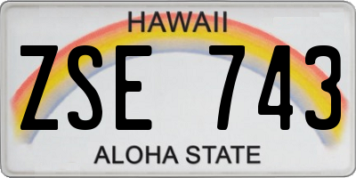 HI license plate ZSE743