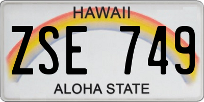 HI license plate ZSE749