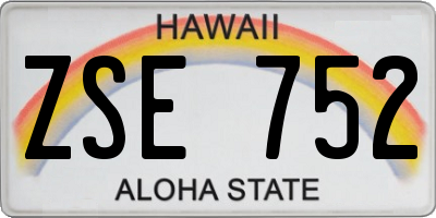 HI license plate ZSE752