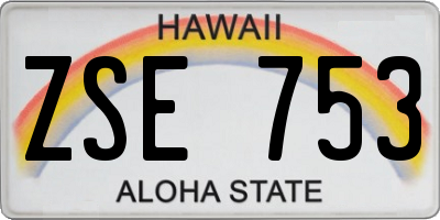 HI license plate ZSE753
