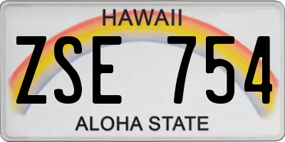 HI license plate ZSE754