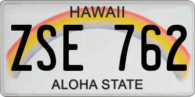 HI license plate ZSE762