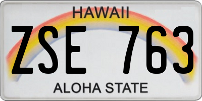 HI license plate ZSE763