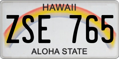 HI license plate ZSE765