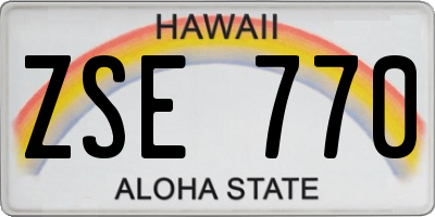 HI license plate ZSE770