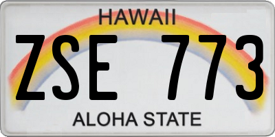 HI license plate ZSE773