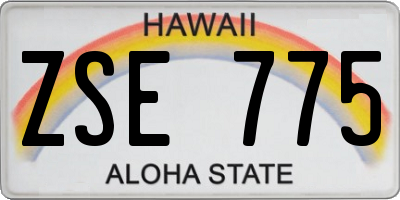 HI license plate ZSE775