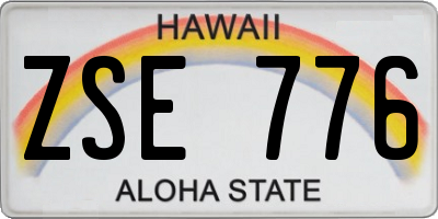 HI license plate ZSE776