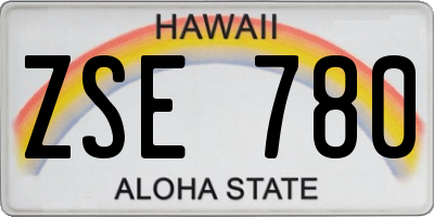 HI license plate ZSE780