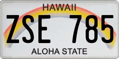 HI license plate ZSE785