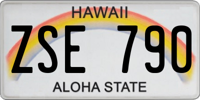 HI license plate ZSE790