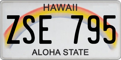 HI license plate ZSE795