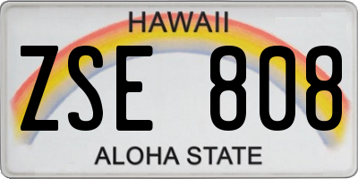 HI license plate ZSE808